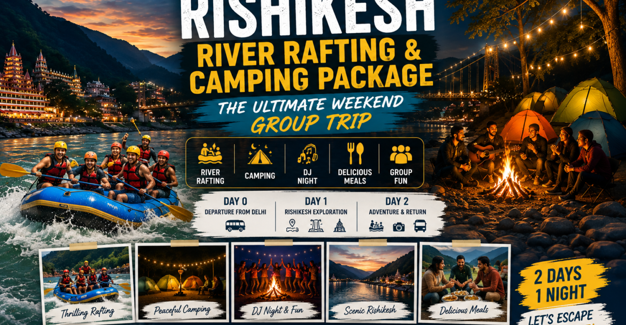 Rishikesh River Rafting & Camping Package: Weekend Group Trip